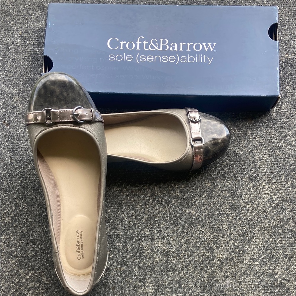 Croft & Barrow Gray Flats Comfortable Loafers